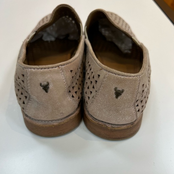 Trask 6.5 Ali Flats Perforated Suede Rose Metallic Slip On Shoes - Picture 3 of 8